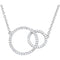 Diamond Double Circle Pendant Necklace in 14k White Gold, 18" (1/3 Cttw)