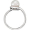 White Freshwater Cultured Pearl Bypass Ring, 14k White Gold (7.5-8.00mm) Size 7