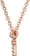 17-Stone Diamond Sideways Cross 14K Rose Gold Pendant Necklace, 16-18" (.01 Cttw)