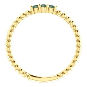 Alexandrite Beaded Ring, 14k Yellow Gold, Size 6
