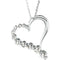 Diamond 'Journey' Heart 14k White Gold Pendant Necklace, 18" (1.00 Cttw)