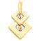 14k Yellow Gold Freeform Double Diamond Pendant