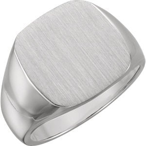 Men's Sterling Silver 12mm Brushed Finish Square Signet Ring