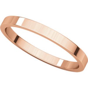 Slim-Profile 2mm Flat Stacking Band, 14k Rose Gold, Size 7.5