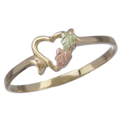 Petite Open Heart Ring in 10k Yellow Gold, 12k Rose Gold, 12k Green Gold