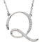 14k White Gold Diamond Q Alphabet Initial Script Letter Necklace (GH Color, I1 Clarity, 1/6 Cttw)