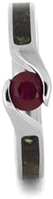 Ruby, Dinosaur Bone 3.5mm Comfort-Fit Titanium Bypass Engagement Ring, Size 4.75