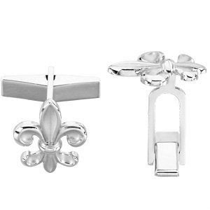 Sterling Silver Fleur de Lis Cuff Links