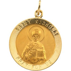 14k Yellow Gold St. Nicholas Medal (18.25MM)