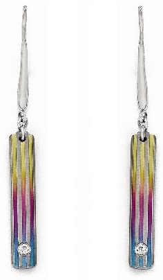 Radiance Collection Gray and Rainbow Anodized White Sapphire Earrings