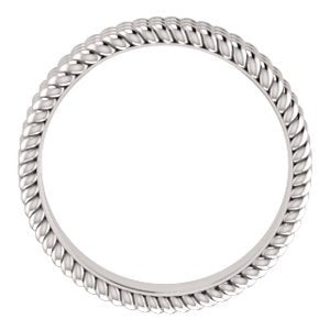 Platinum Grooved Rope Pattern 5.25mm Comfort-Fit Band