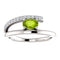 Peridot and Diamond Bypass Ring, Sterling Silver (.125 Ctw, G-H Color, I1 Clarity)
