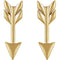 Satin-Finish Arrow Earrings, 14k Yellow Gold