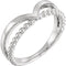 Negative Space Beaded 'V' Ring, Rhodium-Plated 14k White Gold