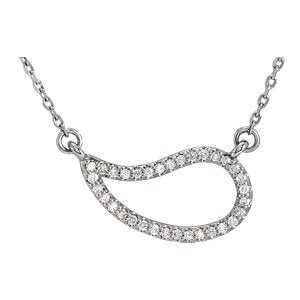 Diamond Geometric Necklace in Sterling Silver, 18" (1/6 Ctw, Color G-H, Clarity I1)