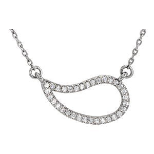 Diamond Geometric Necklace in Rhodium-Plated 14k White Gold, 18"(1/6 Ctw, Color G-H, Clarity I1)