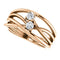 Diamond Two-Stone Bypass Ring, 14k Rose Gold, Size 7 (.2 Ctw, G-H Color, I1 Clarity)