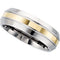 6mm Titanium and 14kt Yellow Gold Inlay Dome Band Sizes 6 to 12