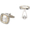 Diamond Alligator Skin Pattern Cuff Links, Sterling Silver, 14k Yellow Gold (.50 Ctw, GH Color, Clarity I1 )