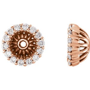 Diamond Cluster Earring Jackets, 14k Rose Gold (6.1 MM) (0.2 Ctw, G-H Color, I2 Clarity)
