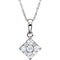 Diamond Cluster Pendant 14k White Gold Necklace, 18" (1/3 Cttw)