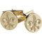 14k Yellow Gold Fleur De Lis Round Cuff Links, 14.75MM