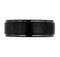 Men's Black Ceramic 8mm Comfort-Fit Pipe Edge Band