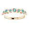 Blue Zircon 7-Stone 3.25mm Ring, 14k Rose Gold, Size 6