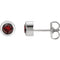 Mozambique Garnet Stud Earrings, Rhodium-Plated 14k White Gold