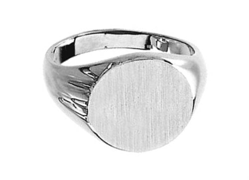Mens Sterling Silver Flat Top Signet Ring, Size 10.5