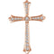 Diamond Fleur-de-Lis Cross 14k Rose Gold Pendant (.25 Ctw, H+ Color, I1 Clarity)