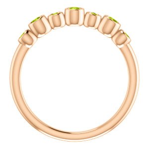 Peridot 7-Stone 3.25mm Ring, 14k Rose Gold