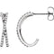 Diamond Criss Cross J-Hoop Earrings, Rhodium-Plated 14k White Gold (1/4 Ctw, Color G-H, Clarity I1)