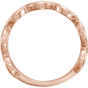 Diamond Scallop Stacking Ring, 14k Rose Gold (.125 Ctw, GH Color, I1 Clarity) Size 6