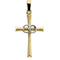 Two-Tone Marriage Cross 14k Yellow and White Gold Pendant (20X14MM)