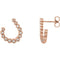 Diamond Crescent J-Hoop Earrings, 14k Rose Gold (.25 Ctw, GH Color, I1 Clarity)