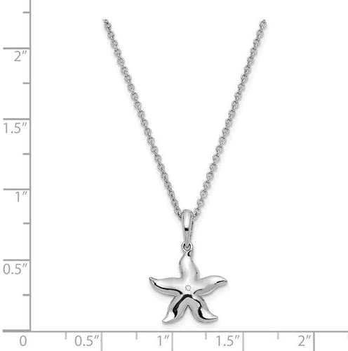 Girl's CZ 'Make A Difference' Pendant Necklace, Rhodium-Plated Sterling Silver, Adjustable 14-18" (15x13MM)