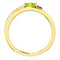 Peridot and Diamond Bypass Ring, 14k Yellow Gold (.125 Ctw, G-H Color, I1 Clarity)