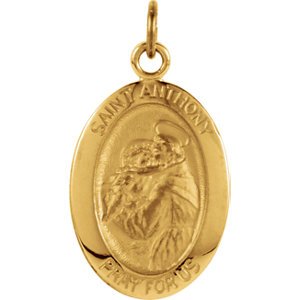 14k Yellow Gold St. Anthony of Padua Medal (15x11 MM)