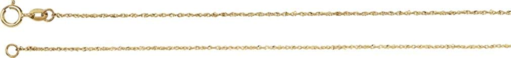 .50mm 14k Yellow Gold Diamond Cut Singapore Chain Bracelet, 7"