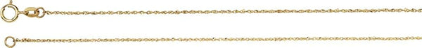 .50mm 14k Yellow Gold Diamond Cut Singapore Chain Bracelet, 7"