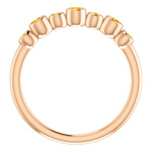 Citrine 7-Stone 3.25mm Ring, 14k Rose Gold, Size 6