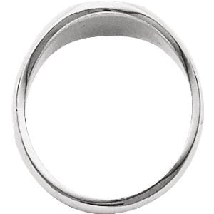 Men's Closed Back Brushed Signet Semi-Polished 18k White Gold Ring (13.25x10.75 mm) Size 11