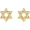 Star of David 14k Yellow Gold Stud Earrings (9.50X9.50 MM)