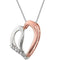 Diamond Heart Sterling Silver and Rose Gold Plate Necklace, 18" (GHI Color, I3 Clarity, 1/10 Cttw)