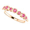 Pink Tourmaline 7-Stone 3.25mm Ring, 14k Rose Gold