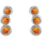 Citrine Three-Stone Ear Climbers, Rhodium-Plated 14k White Gold