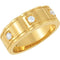 Men's 3-Stone Diamond Scalloped 14k Yellow Gold Ring, (1/4 Cttw, GH Color, I1 Clarity)