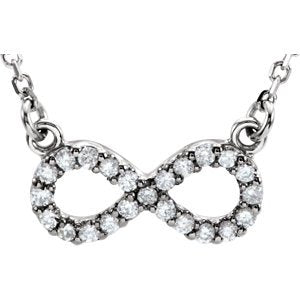 Diamond Infinity Pendant Necklace in 14k White Gold, 16" (1/5 Cttw)