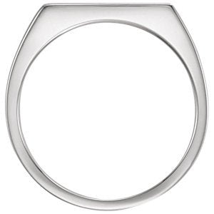 Men's Sterling Silver Brushed Signet Ring (7x15 mm)